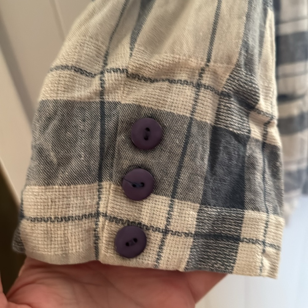 Vintage! San Moire Long Plaid Blazer Size L - Picture 4 of 13